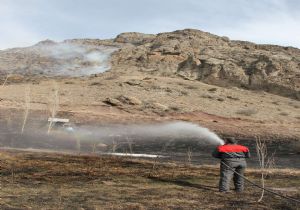 Kış günü mera yandı...!